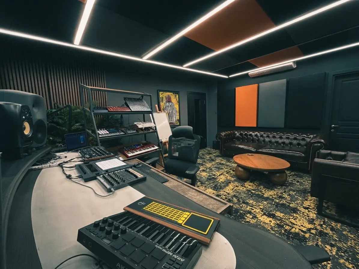 SonarHouse Studio A mixing desk and monitors