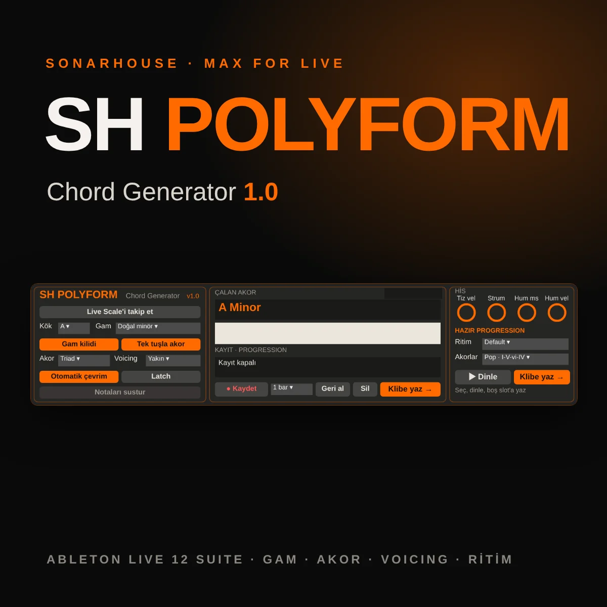 SH Polyform akor üretici Ableton Max for Live cihazı